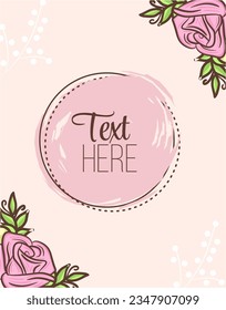 Fondo floral de rosa rosa primavera con acuarela