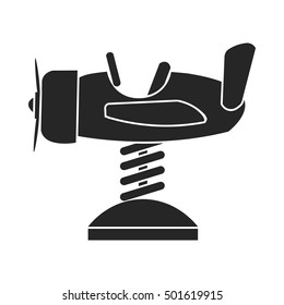 Spring plane icon in black style isolated on white background. Play garden symbol stock vector illustration.
