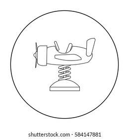 Spring plane icon in outline style isolated on white background. Play garden symbol stock vector illustration.