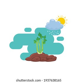 Spring Plant Cloud Icon Design