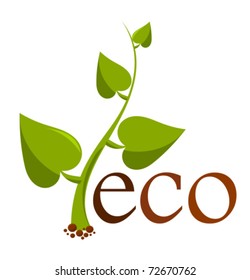 Spring plant with ecology message. Vector illustration