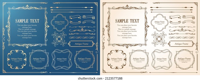 Spring plant motif frameset. Vintage flower. Decorative design. Trendy treatment