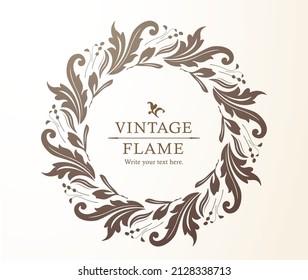 Spring plant motif frameset. Vintage flower. Decorative design. Trendy treatment