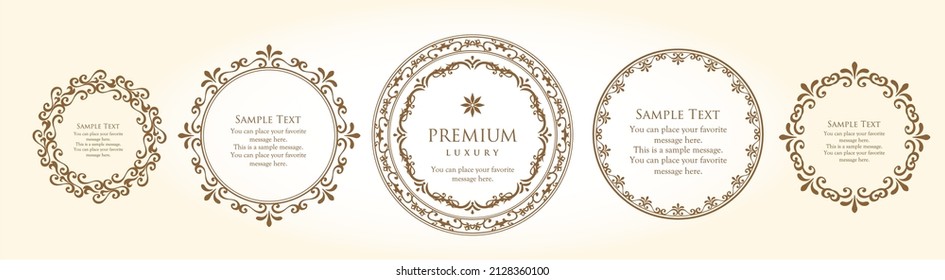 Spring plant motif frameset. Vintage flower. Decorative design. Trendy treatment