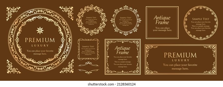 Spring plant motif frameset. Vintage flower. Decorative design. Trendy treatment