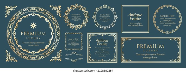 Spring plant motif frameset. Vintage flower. Decorative design. Trendy treatment