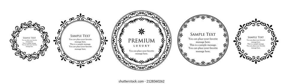 Spring plant motif frameset. Vintage flower. Decorative design. Trendy treatment