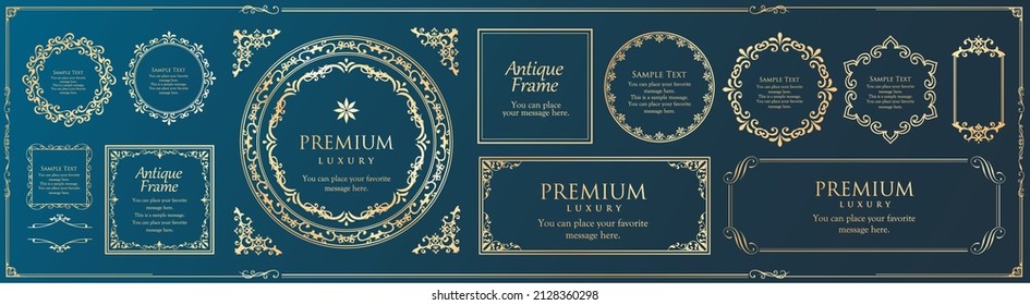 Spring plant motif frameset. Vintage flower. Decorative design. Trendy treatment