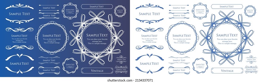Spring plant motif frameset. Vintage flower. Decorative design. Trendy treatment