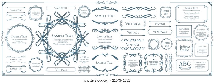 Spring plant motif frameset. Vintage flower. Decorative design. Trendy treatment