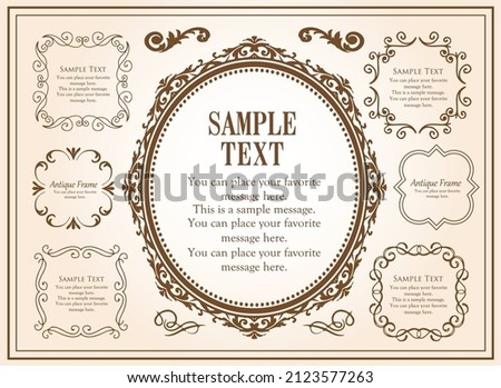 Spring plant motif frameset. Vintage flower. Decorative design. Trendy treatment