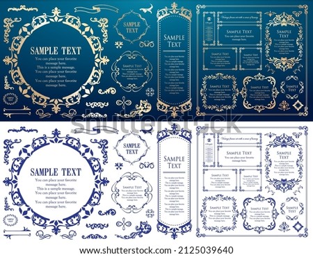 Spring plant motif frameset. Vintage flower. Decorative design. Trendy treatment