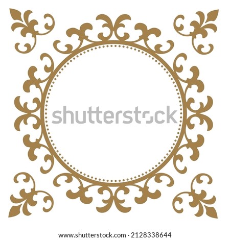 Spring plant motif frameset. Vintage flower. Decorative design. Trendy treatment