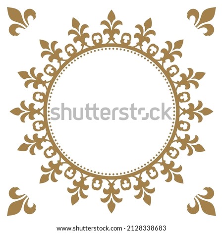Spring plant motif frameset. Vintage flower. Decorative design. Trendy treatment