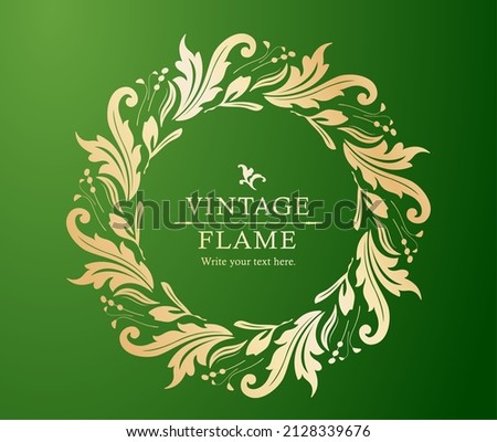 Spring plant motif frameset. Vintage flower. Decorative design. Trendy treatment