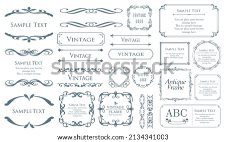 Spring plant motif frameset. Vintage flower. Decorative design. Trendy treatment