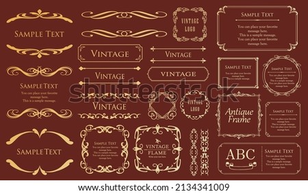 Spring plant motif frameset. Vintage flower. Decorative design. Trendy treatment