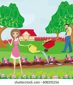 Spring planting flowers