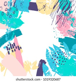 Spring, Plants, Nature. Hand Drawn textures. Party invitations. Poster. Vector.