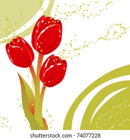 Spring postcard with flowers