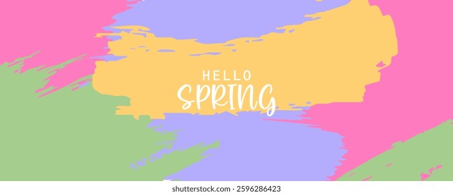 Spring poster cards.Hand-drawn flyers for decoration spring events, Mother's Day, Easter. Beautiful spring banner with Field daisies flowers and grass. in watercolor Concept of trendy spring cover.
