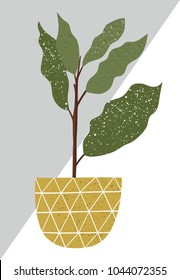 Spring poster with plant