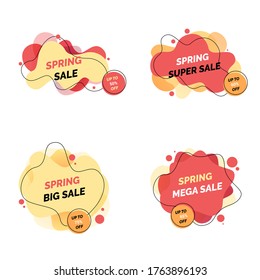 diseño de promoción primaveral con formas líquidas
