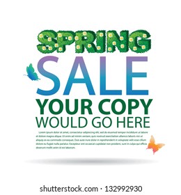 Spring promotional design element.  EPS 8 vector, grouped for easy editing. No open shapes or paths.