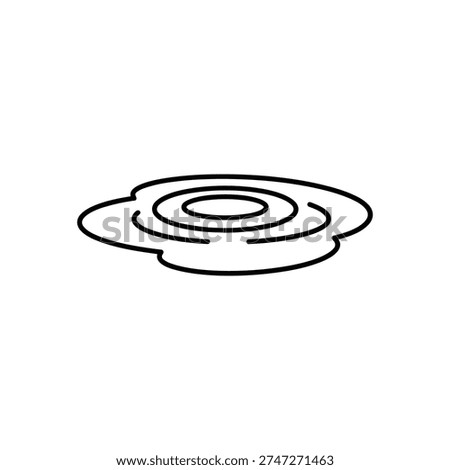 Spring puddle black and white vector illustration spring puddle outline minimal spring puddle icon