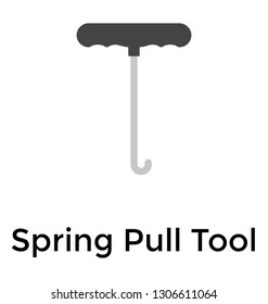 Spring pull tool flat icon 