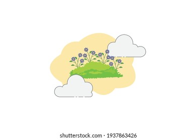 Spring Purple Flower Underbrush Cloud Icon