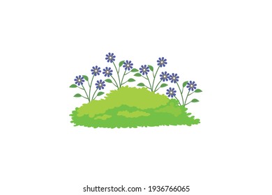 Spring Purple Flower Underbrush Vector Icon