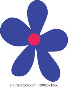 Spring purple flowers. Vector illustration in doodle style 
