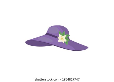 Icono de vector de flor de sombrero púrpura de primavera