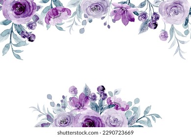 Spring purple rose flower watercolo for wedding, birthday, card, background, invitation, wallpaper, sticker, decoration etc.