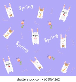 Spring And Rabbits Wih Carrots
