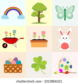Spring Related Object Drawing Vector Illustration Graphic Design