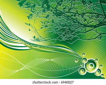spring retro circles twist background (vector)