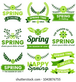 Spring Retro Vintage Vector Label for banner