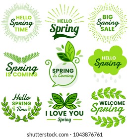 Spring Retro Vintage Vector Label for banner