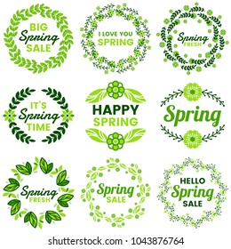 Spring Retro Vintage Vector Label for banner