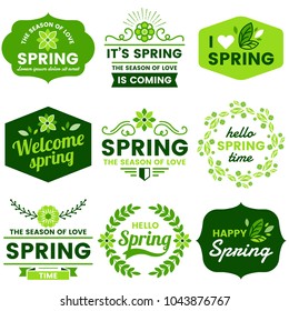 Spring Retro Vintage Vector Label for banner