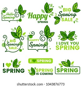 Spring Retro Vintage Vector Label for banner