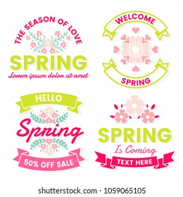 Spring Retro Vintage Vector Label for banner