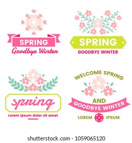 Spring Retro Vintage Vector Label for banner