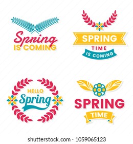 Spring Retro Vintage Vector Label for banner