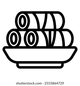 Spring Roll Asian Food icon illustration