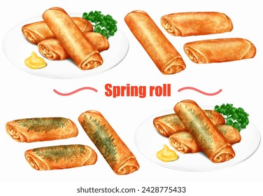 Spring roll Chinese perilla side dish meal cooking