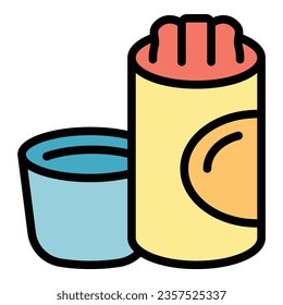 Spring roll icon outline vector. Food cuisine. Chinese meal color flat