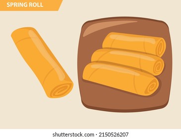 Spring roll. Local traditional fried snack found in Asia 